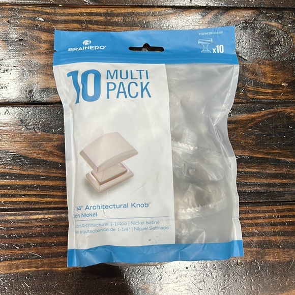 Brainerd 1 1/4" Architectural Knob Satin Nickel (10 pack) Lowes NEW - Picture 3 of 5